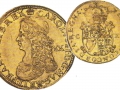 Anverso y reverso de doble corona de oro